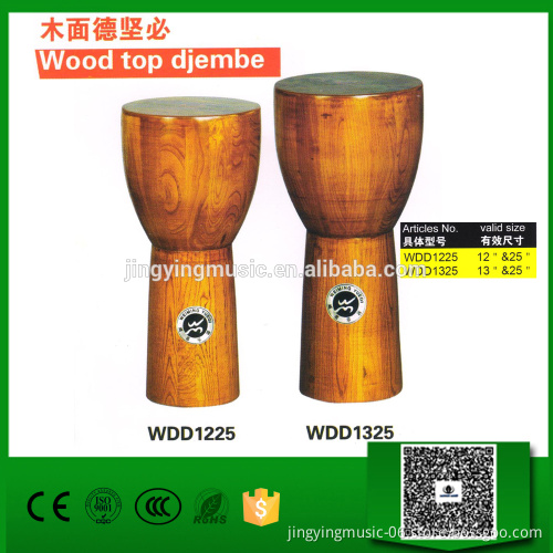 Wood top djembe